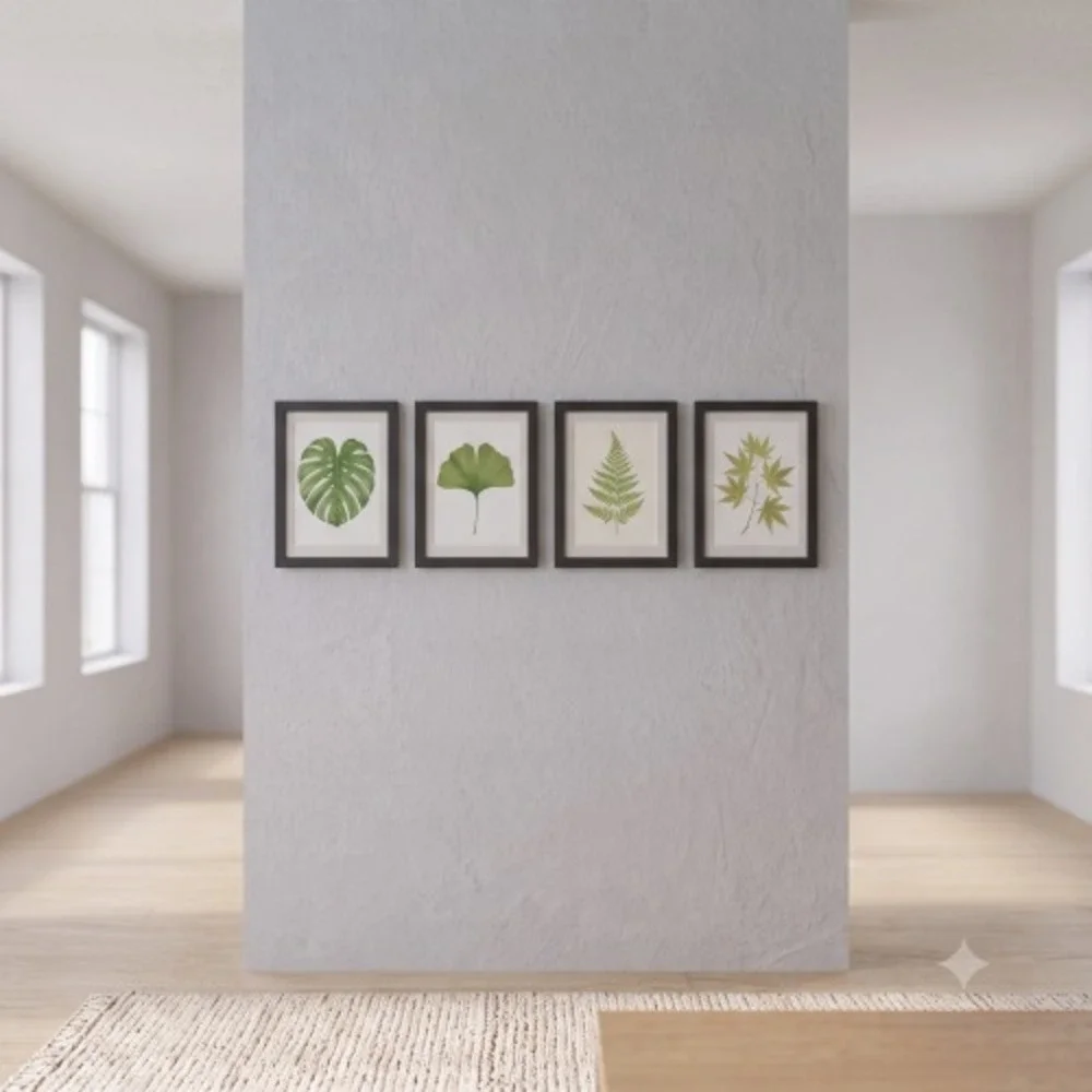 IKEA FISKBO Picture Frame Set of 4 Black 5x7 Photo Art Display Wall Table Top